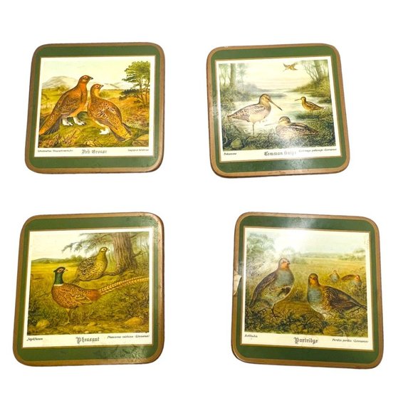 Pimpernel Jagd Fasan Photograph Vintage Pheasant Coasters Set of Four England - Picture 2 of 11